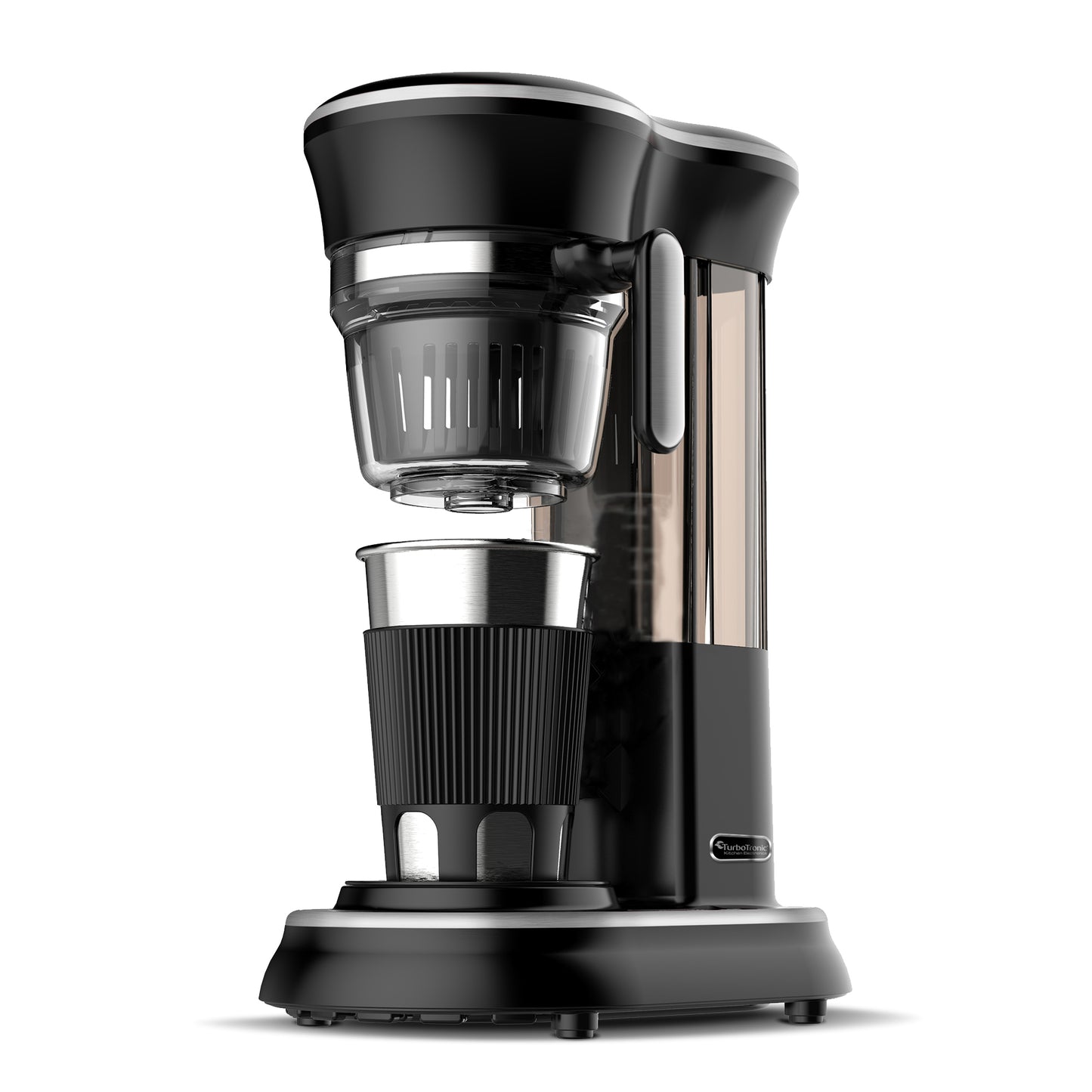 TurboTronic CM25 Kaffemaskine med bønner - 4 kopper - Sort