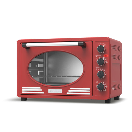 TurboTronic EV45R Retro Elektrisk Ovn - 45 liter - Rød