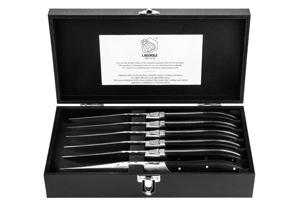 Steakknive - Luksus -  Ibenholdt, 6 stk